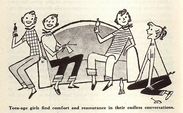 Teen knitting group
