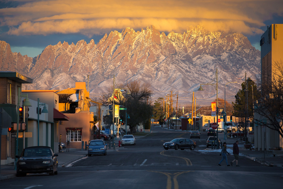 The Organ Mountains see from the offices of the Las Cruces Sun-News, 2016.