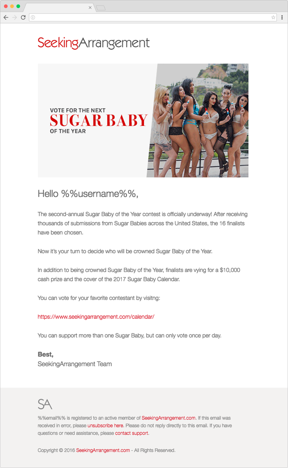 SA - Email - Sugar Baby of the Year