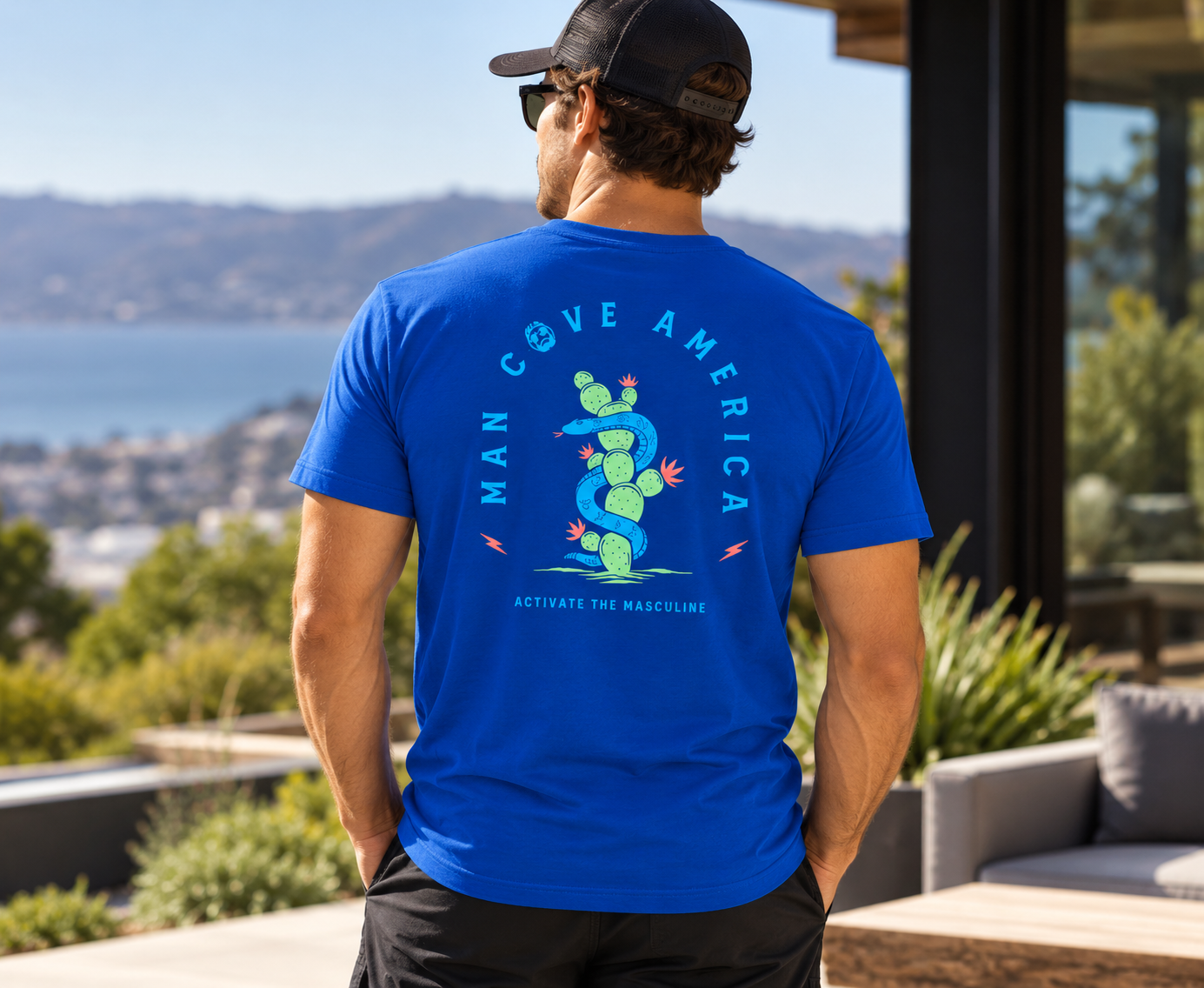 Blue T-Shirt on a Scenic Terrace.png
