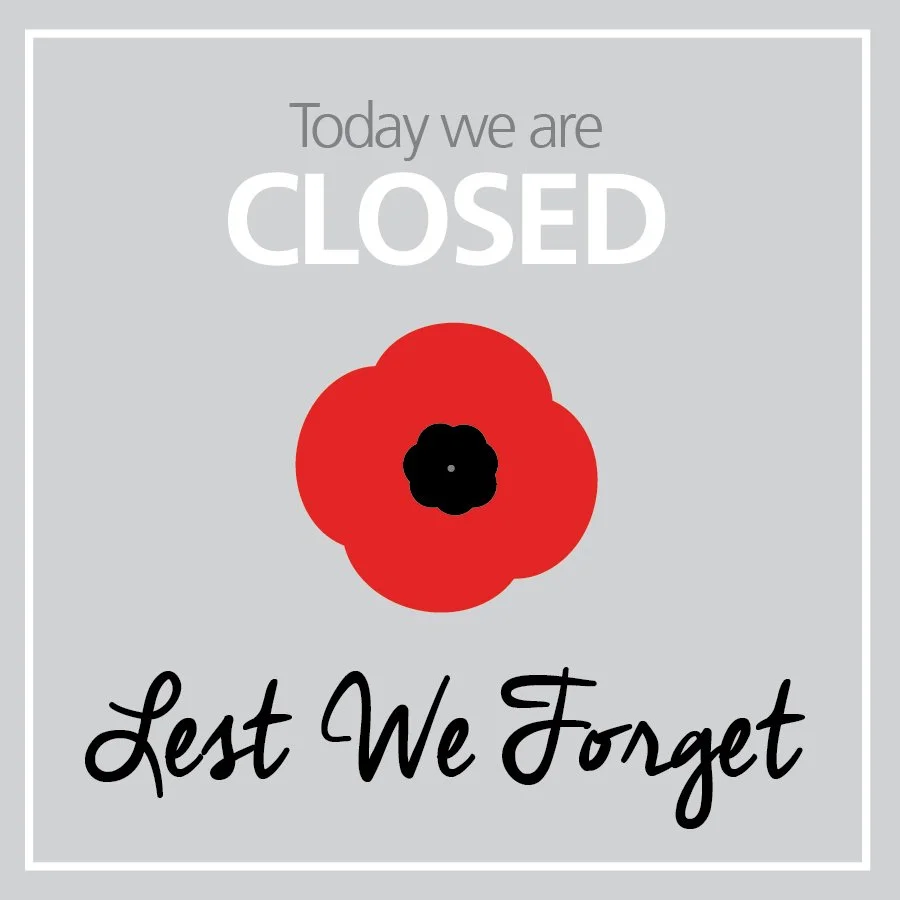 Closed for Remembrance Day