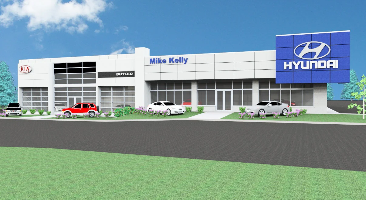 Kelly Kia and Hyundai Dealership Rendering