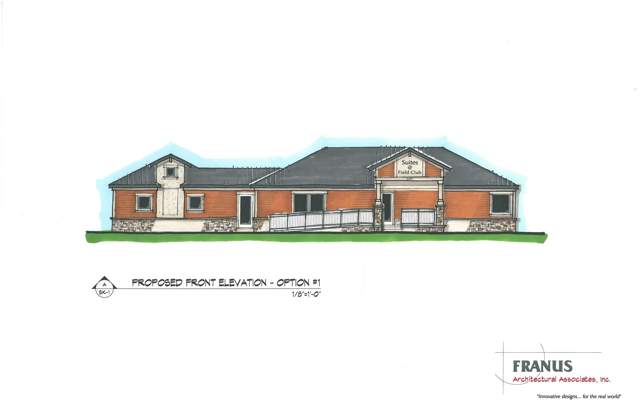 Commercial office building rendering