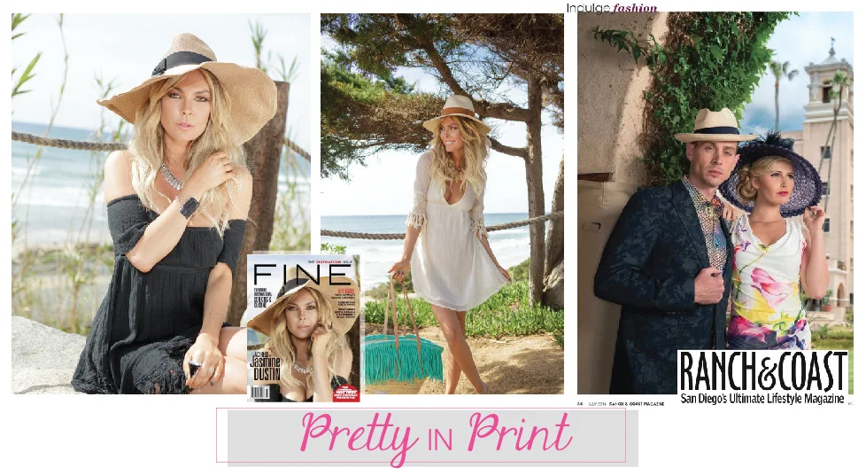 Shop the looks! From the June issue of FINE Magazine , our " Le Vague " and " Cedros " Fedoras, and from the July issue of Ranch & Coast Magazine , the " Jolie Femme " and " Swaggy " Fedora.