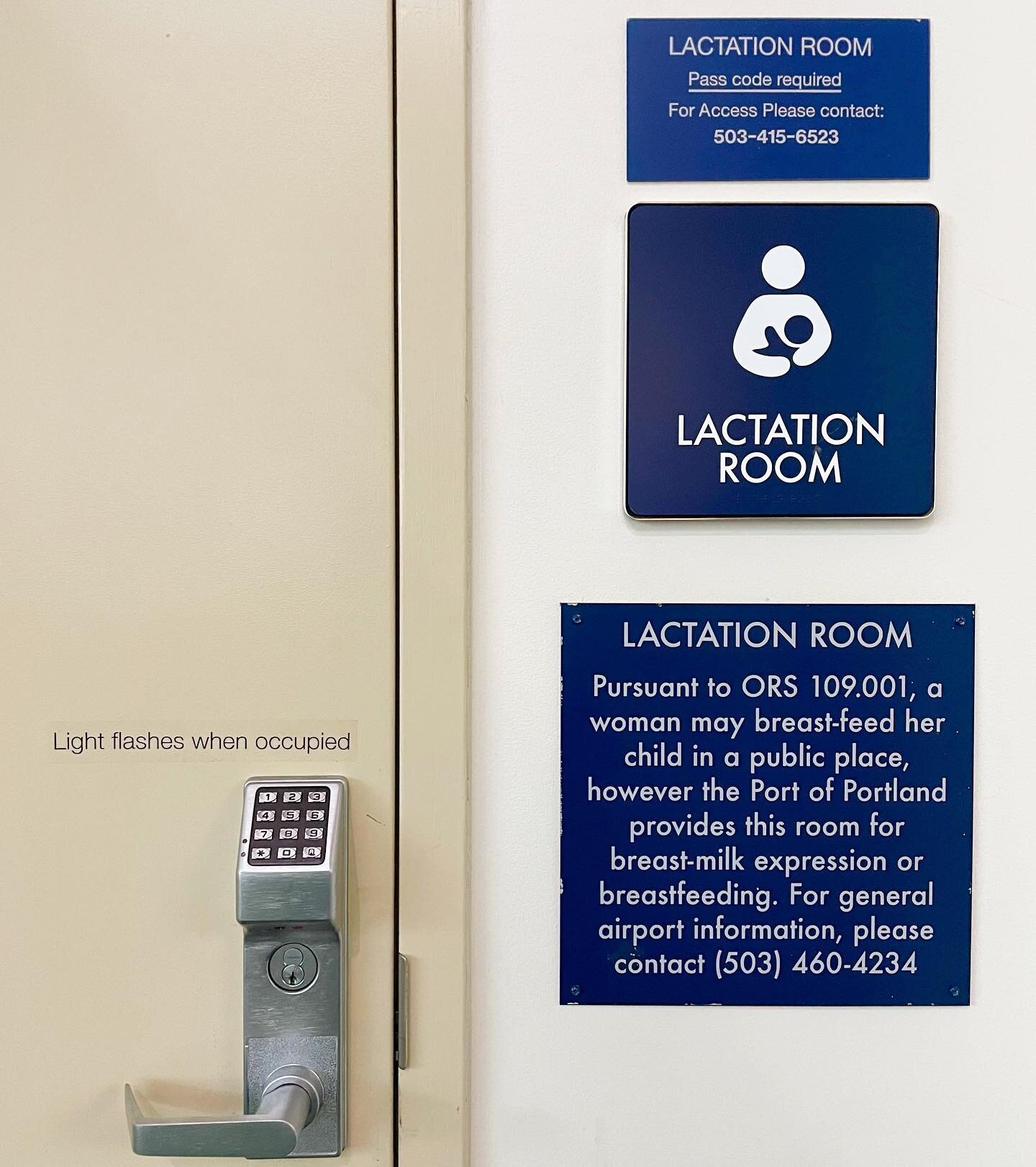 Whenever I travel I end up with pictures like this one&mdash;an airport lactation room. ✈️ I don&rsquo;t know how someone gets the code, but I like the idea of a quiet place for people who aren&rsquo;t as comfortable feeding their baby/toddler in pub