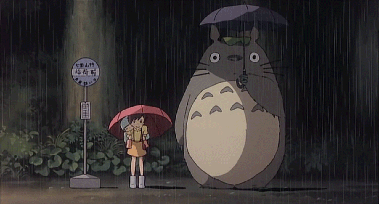 And of course — perhaps Miyazaki's most famous, and beloved character — Totoro from My Neighbor Totoro , the giant, lovable, furry spirit of the forest
