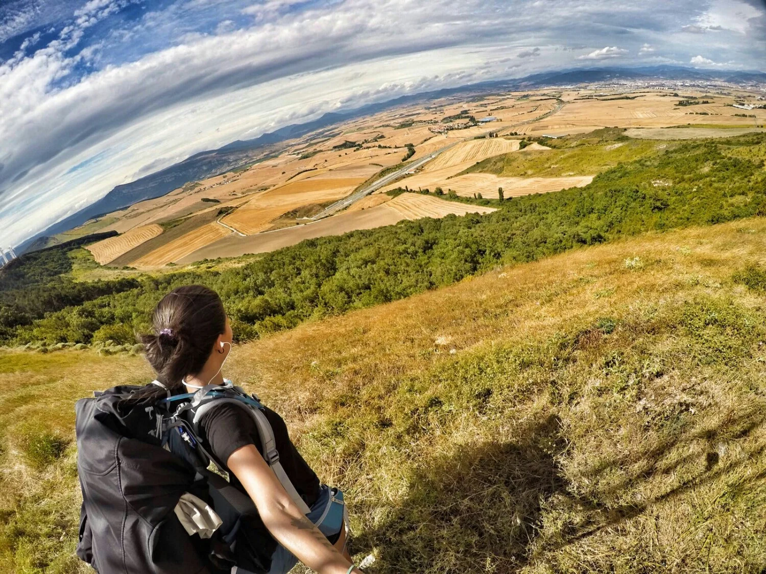 day 1 of my walk at the top of "la loma del perdon" just outside Puente de reina, Spain