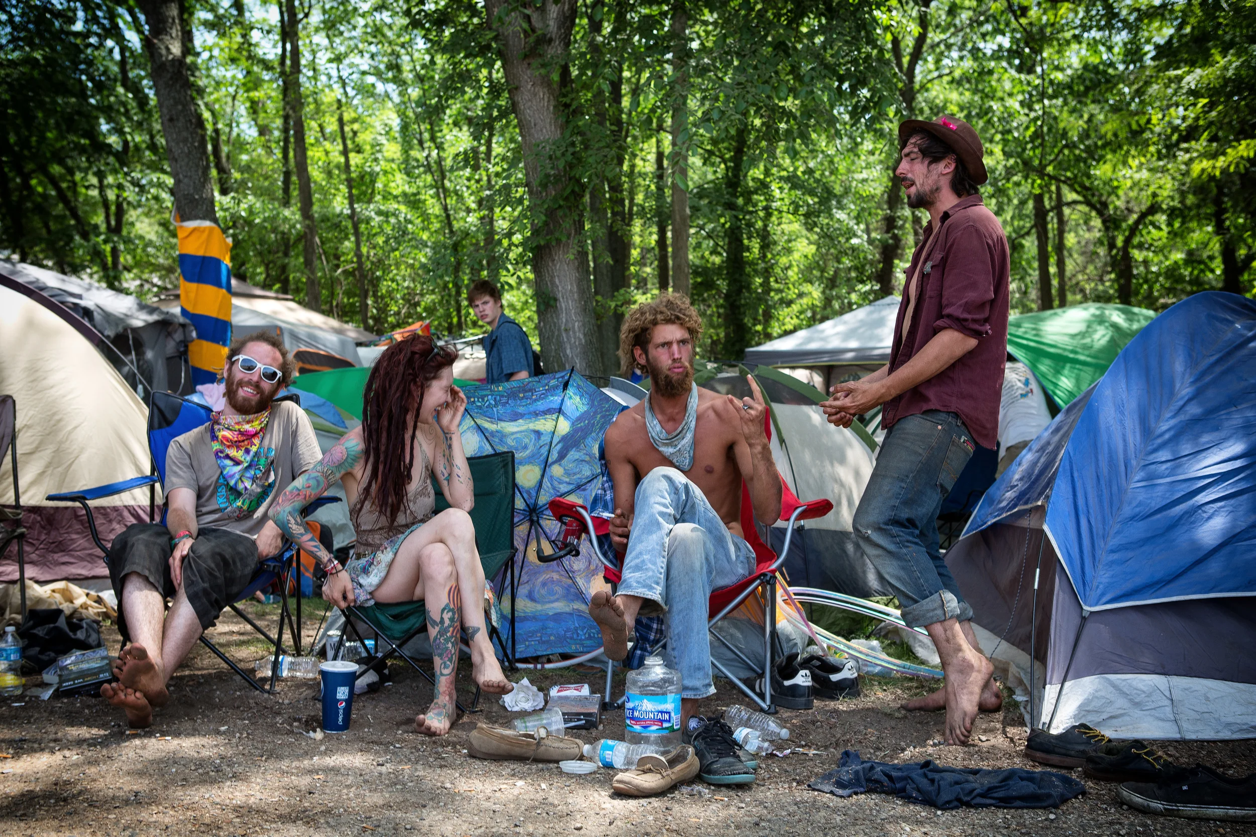 The Summer Camp Music Festival is one of my favorite festivals I've ever been to, and I've been to quite a few. While we don't usually get the opportunity to stay the night, I always make it a point to walk around and get an idea of the atmosphere at each one. In this picture, I love the creeper in the background looking on. Check out the whole set here.