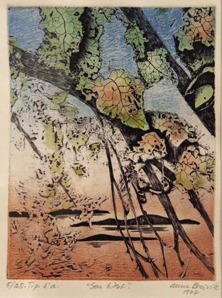 Anne Breivik, Sen høst, 5/25, 1977 Grafikk Innkjøpt: 1981 36x51 cm m/ramme