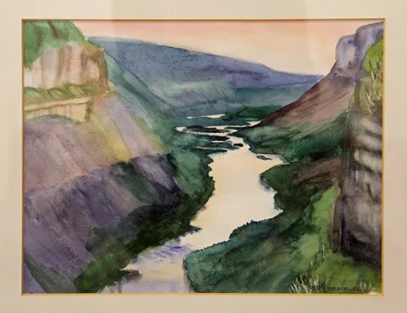 Odd Helmersen, Altaelva I (Sautso) - 1993 Akvarell Innkjøpt: 1993 