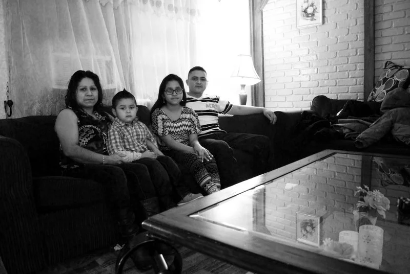  Erin and her young family in their beautiful trailer home.&nbsp; 