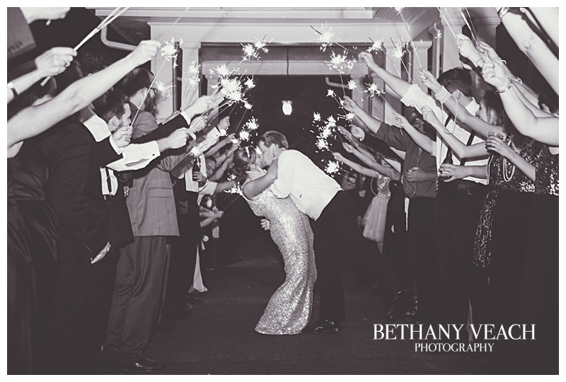 reception exit with sparklers