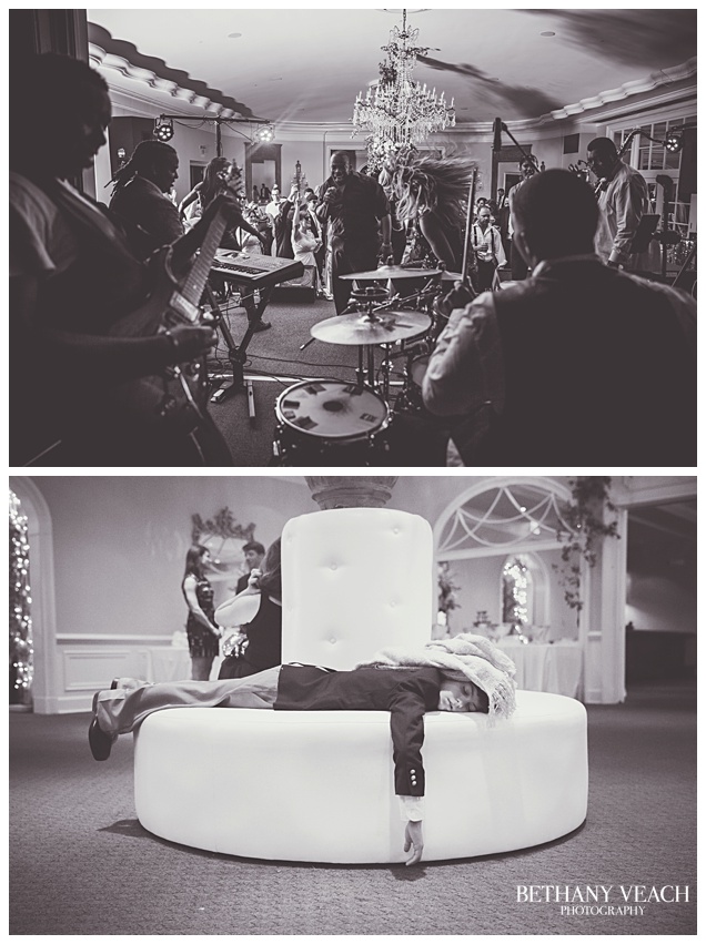 kid falls asleep at wedding reception