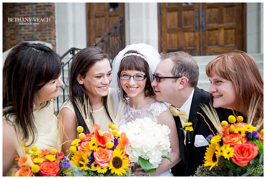 bride with bridesmaids
