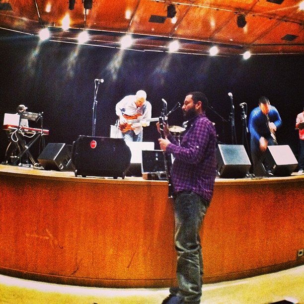 Soundcheck with the annointed Hüsnü Şenlendirici at Is Sanat, Istanbul.
