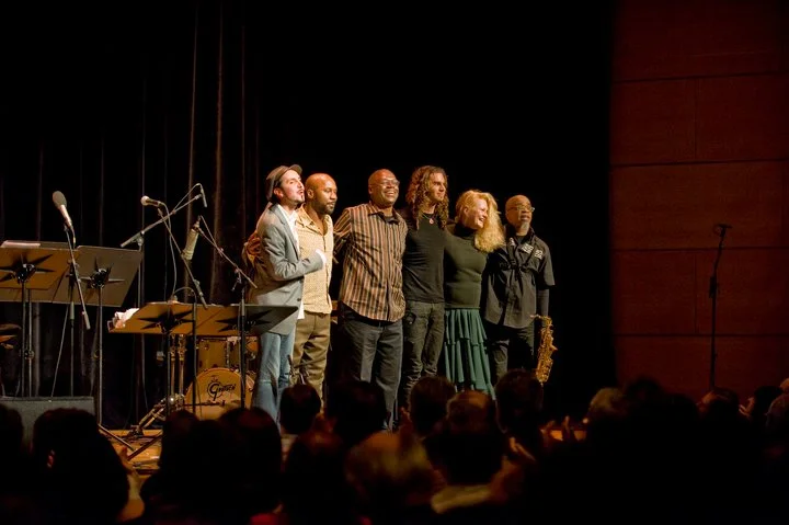 With Jorge Sylvester and Nora McCarthy's ACE Collective after a concert at Linz Bruknerhaus, Austria.