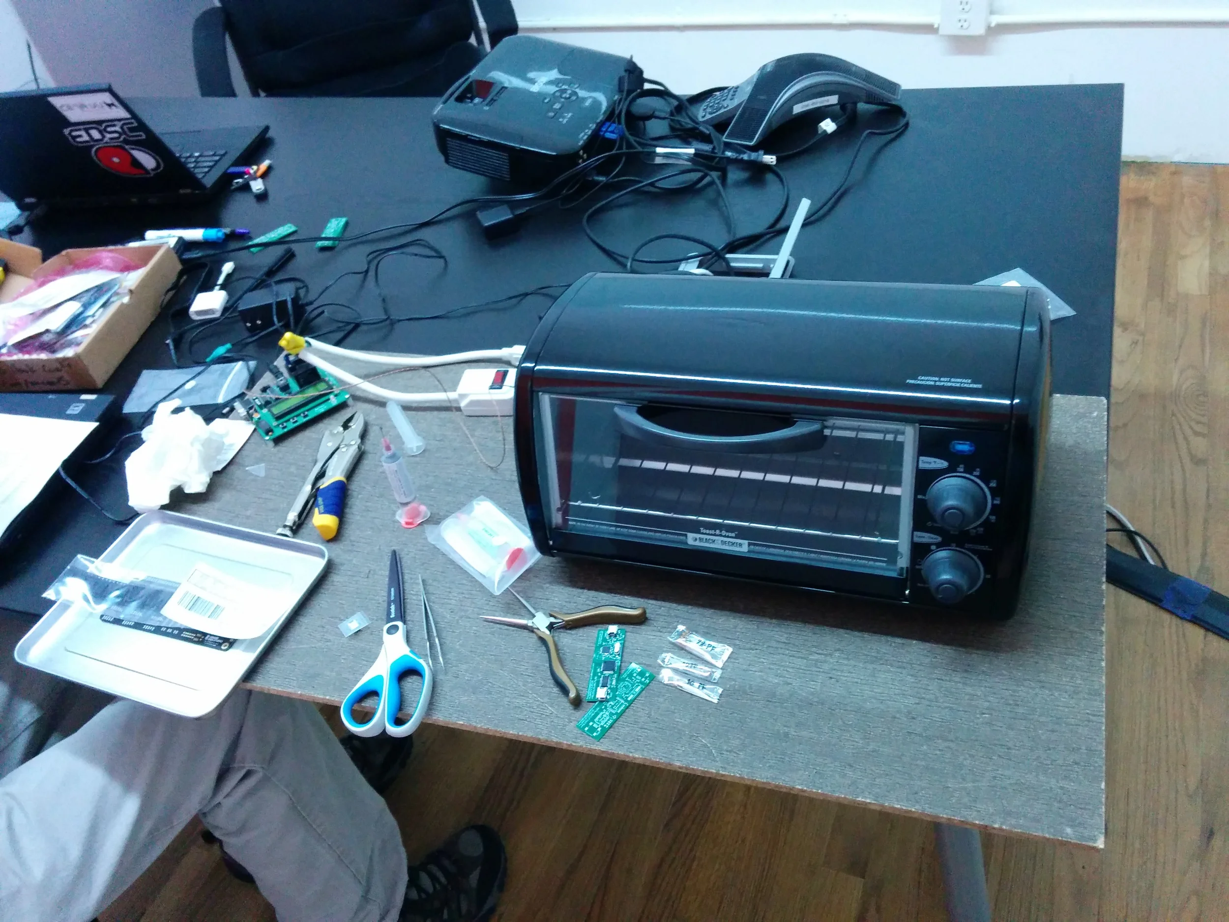 Our newly created DIY Reflow Oven. 