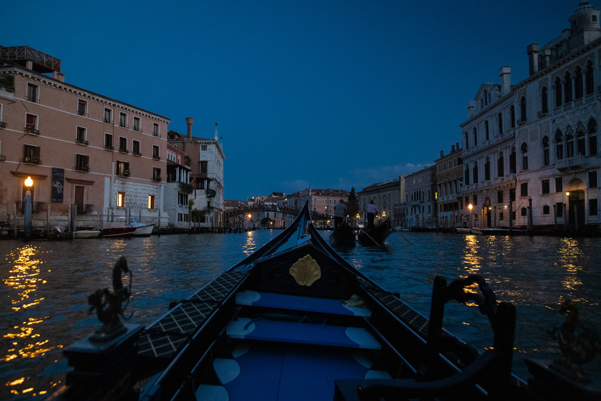  Gondola Ride at Dusk, Venice, Italy 