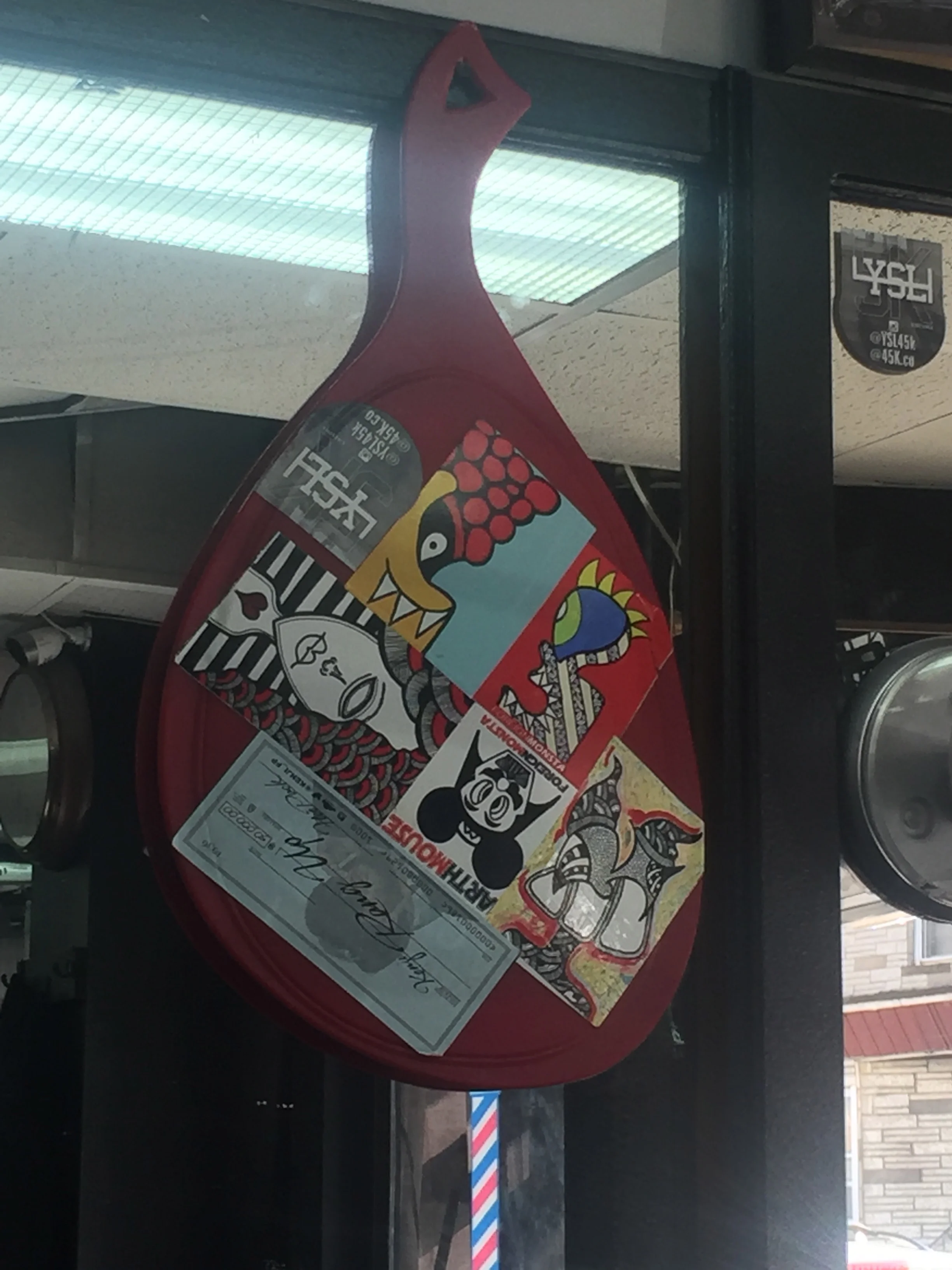  Mikey at 1X Barbershop reppin some stickers 