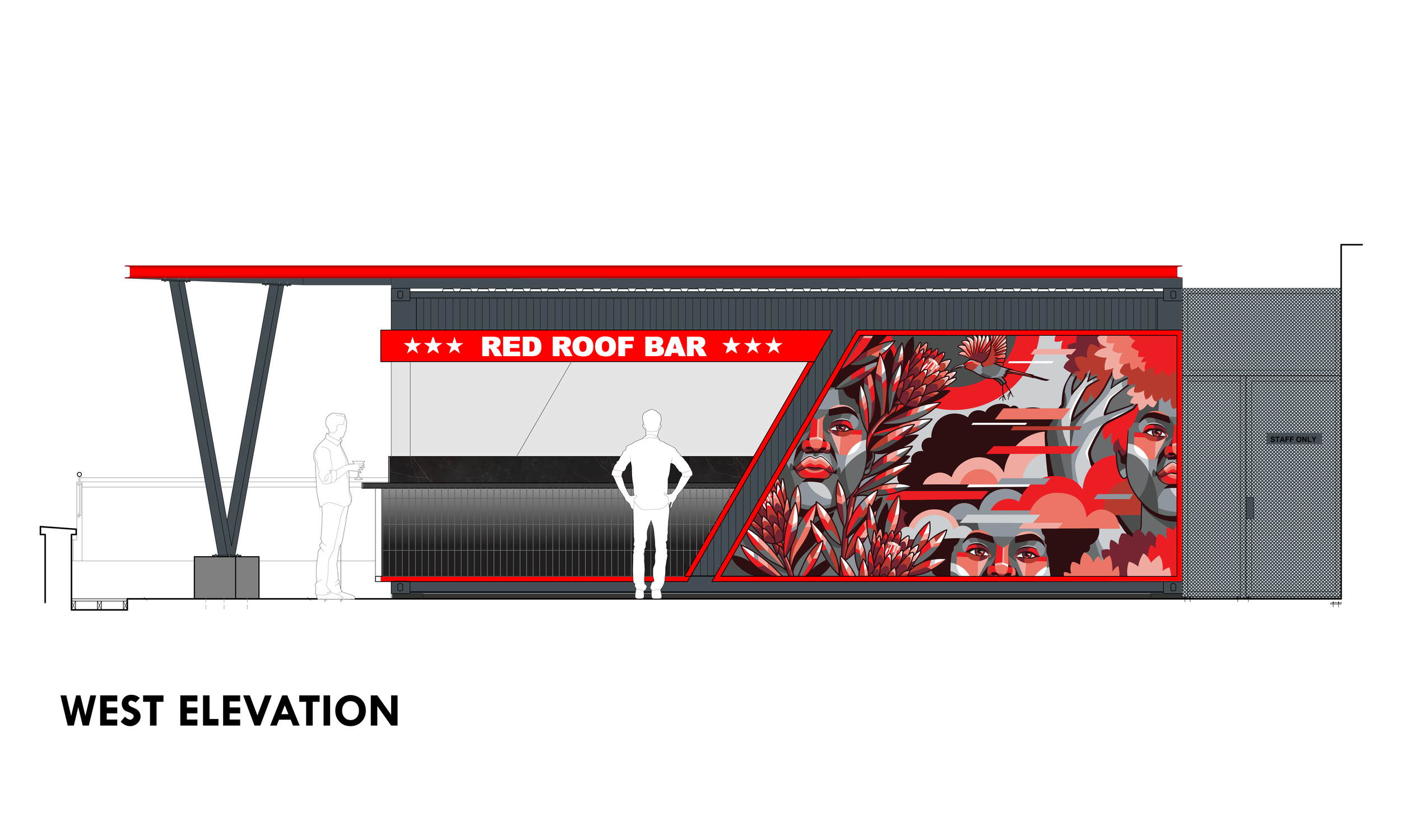 Radisson Red Rooftop Bar - West Elevation.png