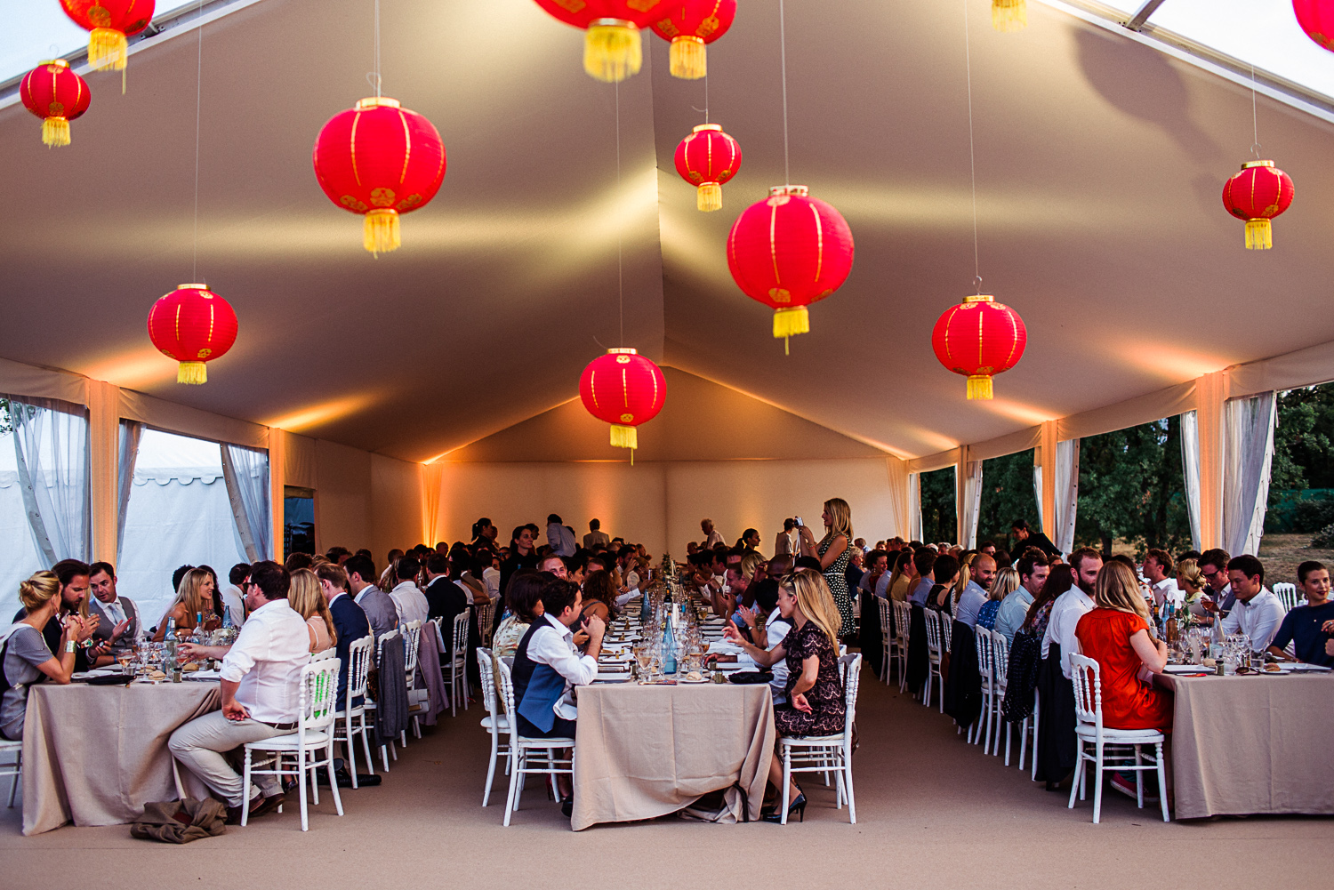 st tropez wedding photographer marquee red lanterns