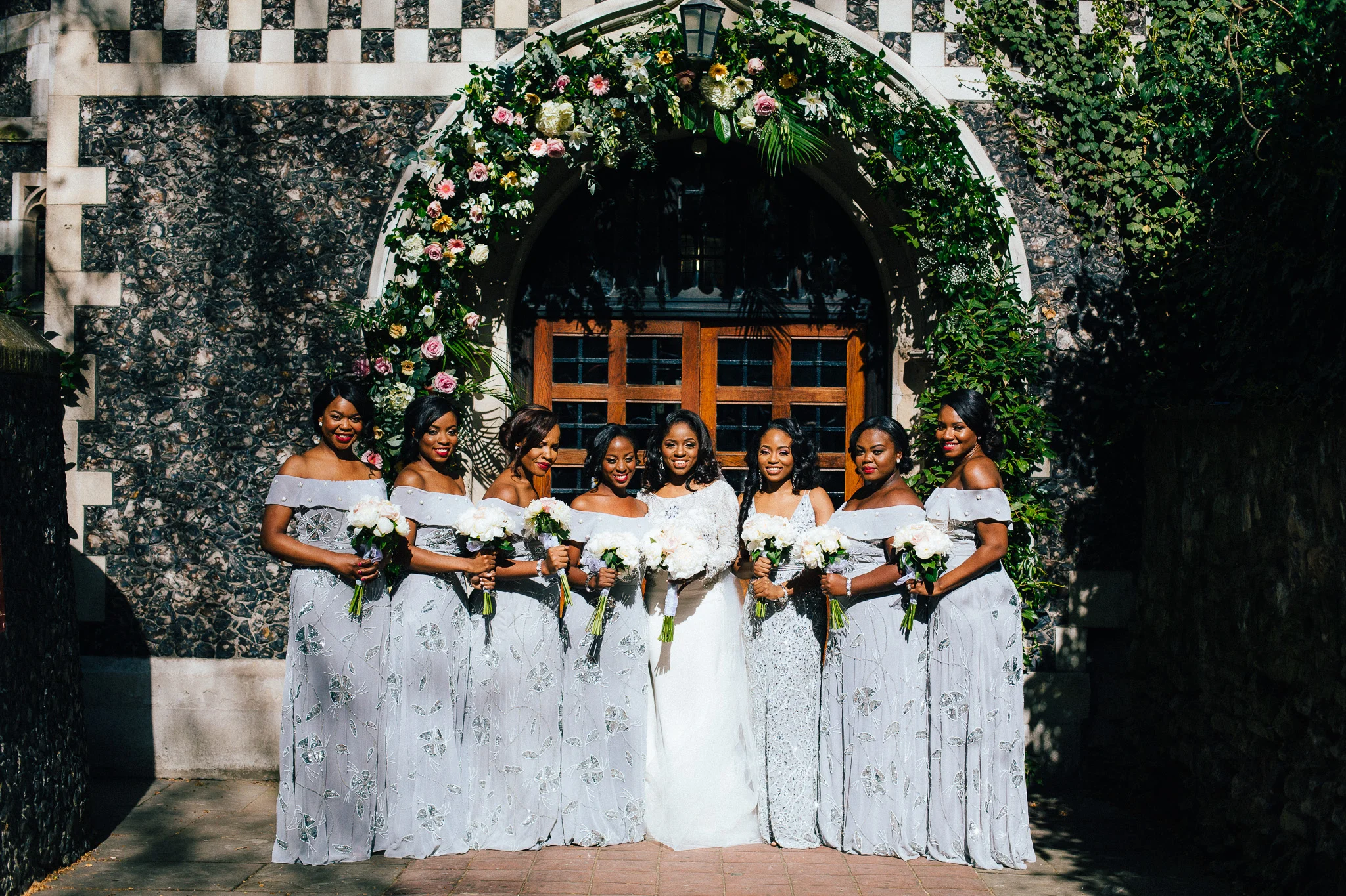 london bridesmaids pastel blue dresses nigerian