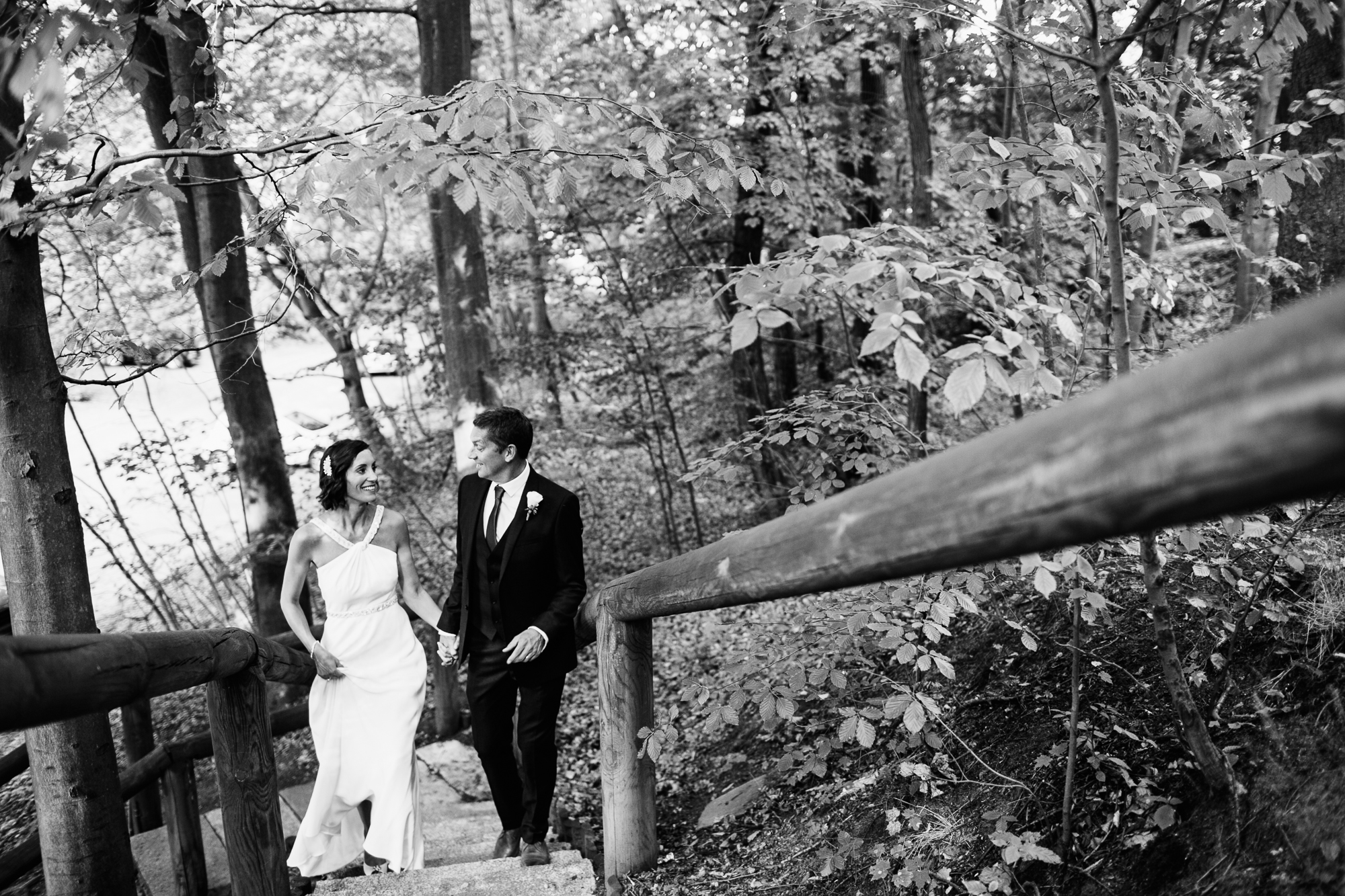 black and white forest bride groom destination wedding photography