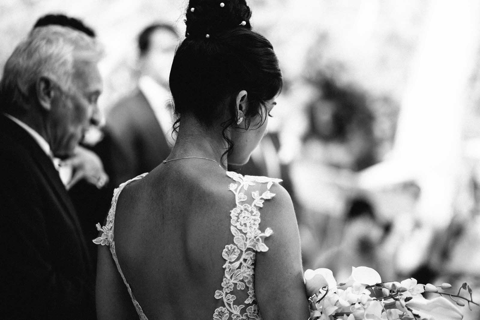 black and white bride exposed neck