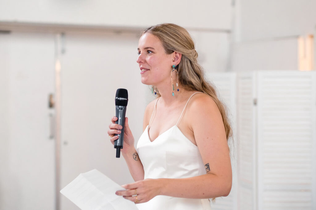 bride making a speech