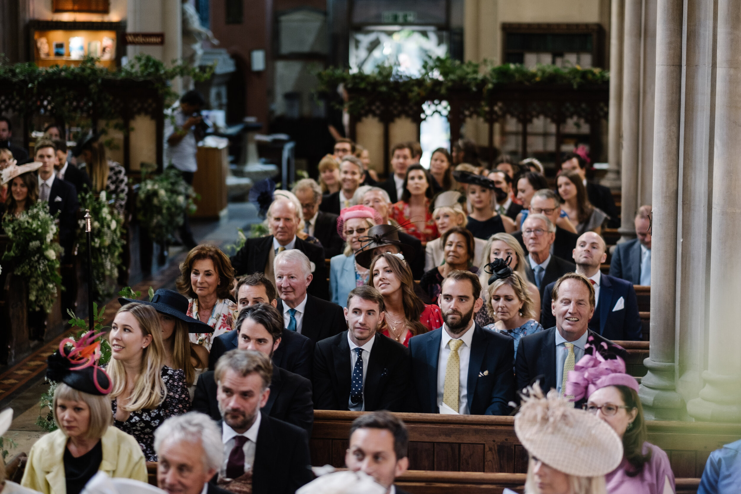 photo of wedding guests in church