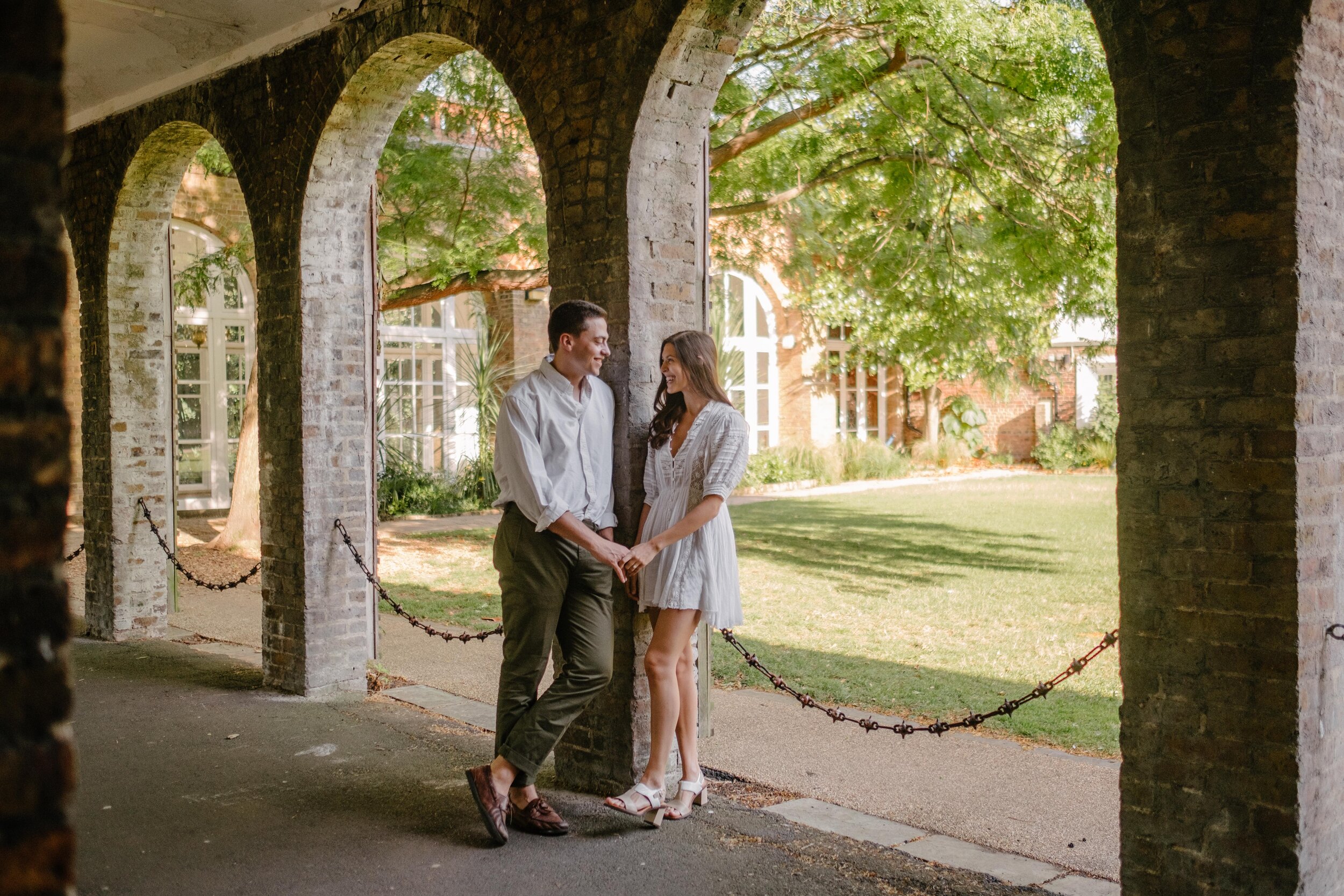 engagement shoot in Holland Park under arches