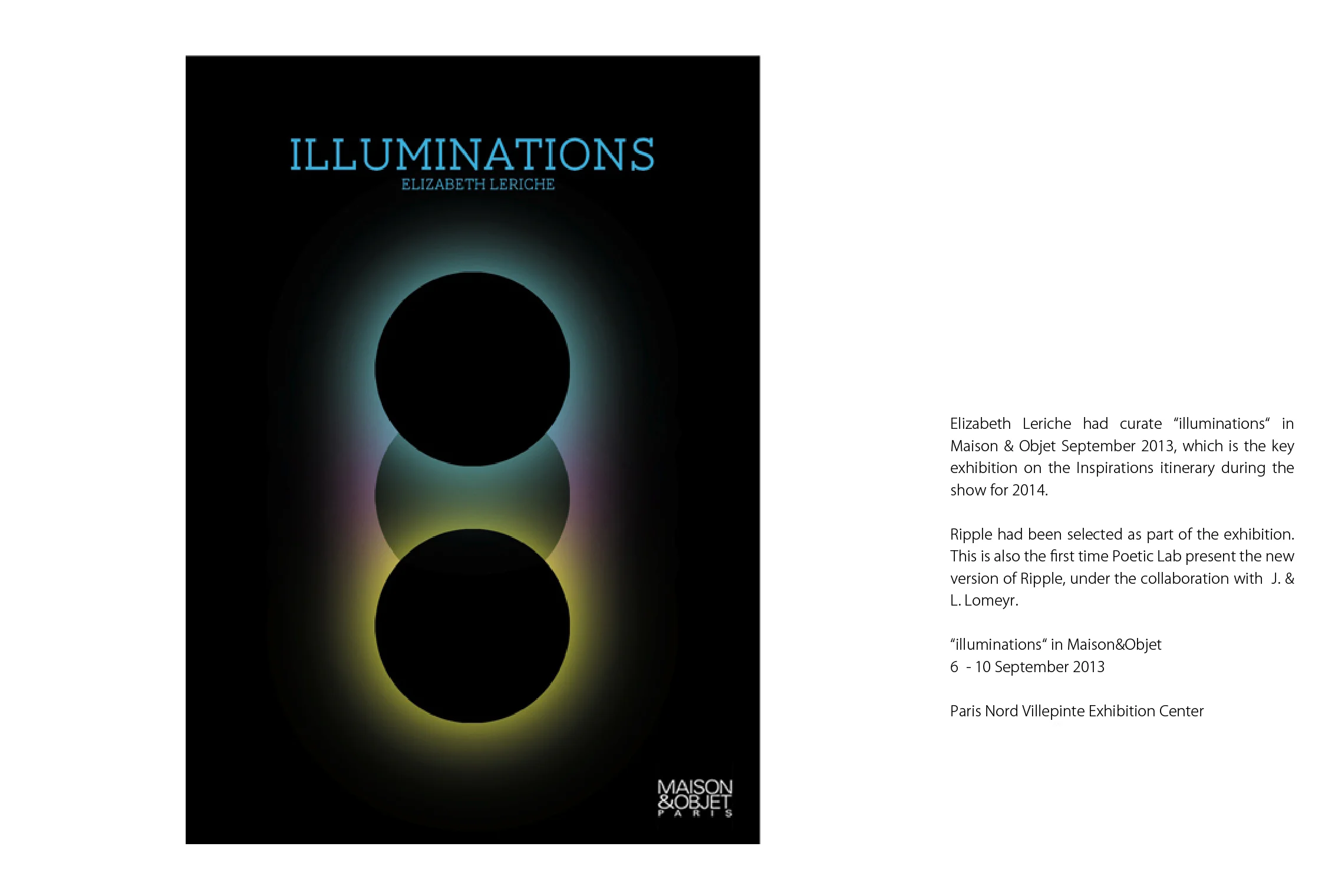 Poetic Lab in "Illuminations" in Maison et Objet