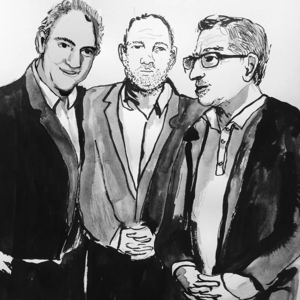 charles finch (left, harvey weinstein, (middle) and Robert de niro (right)