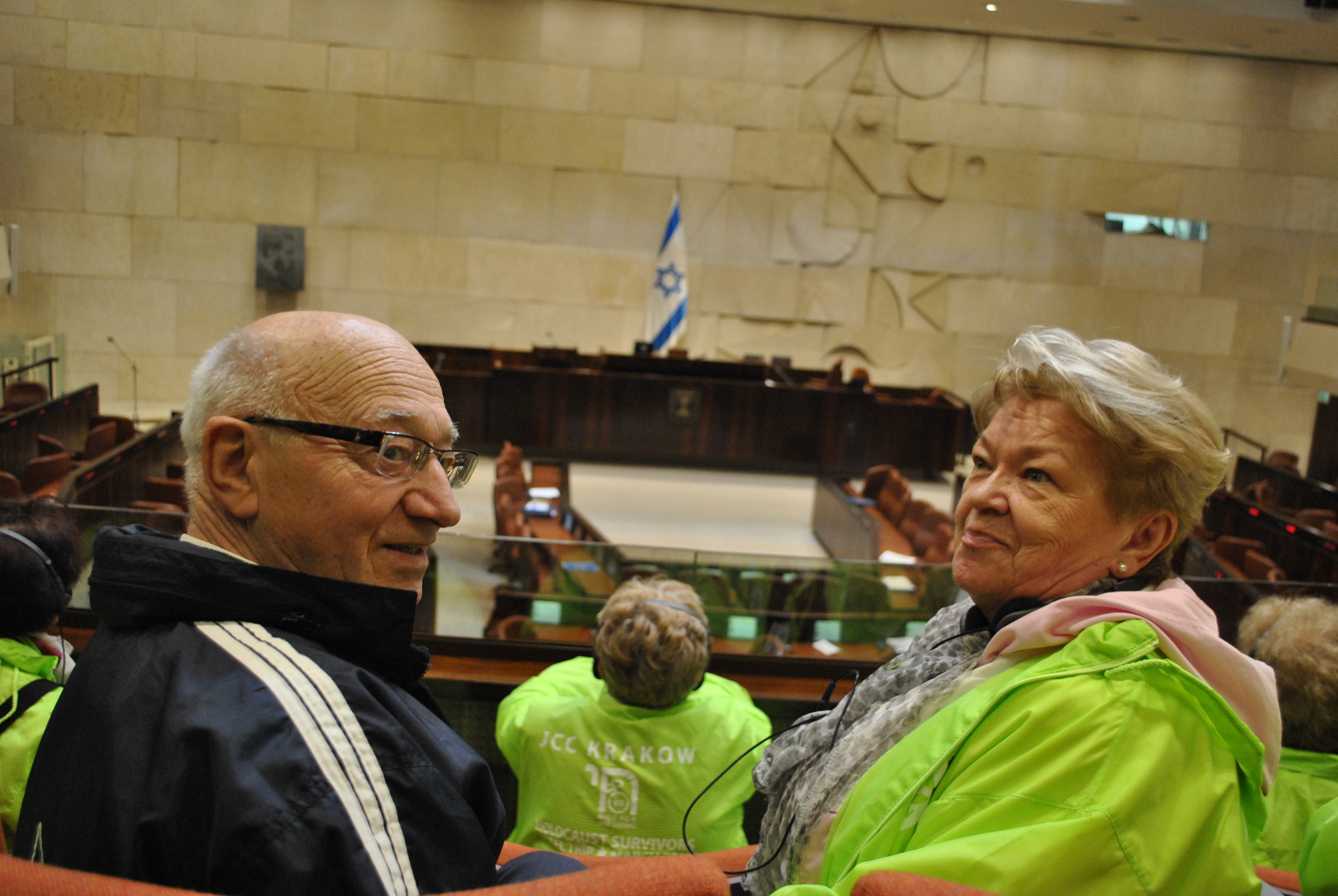 Ryszard and Elzbieta in the VIP section of the main hall of Knesset.