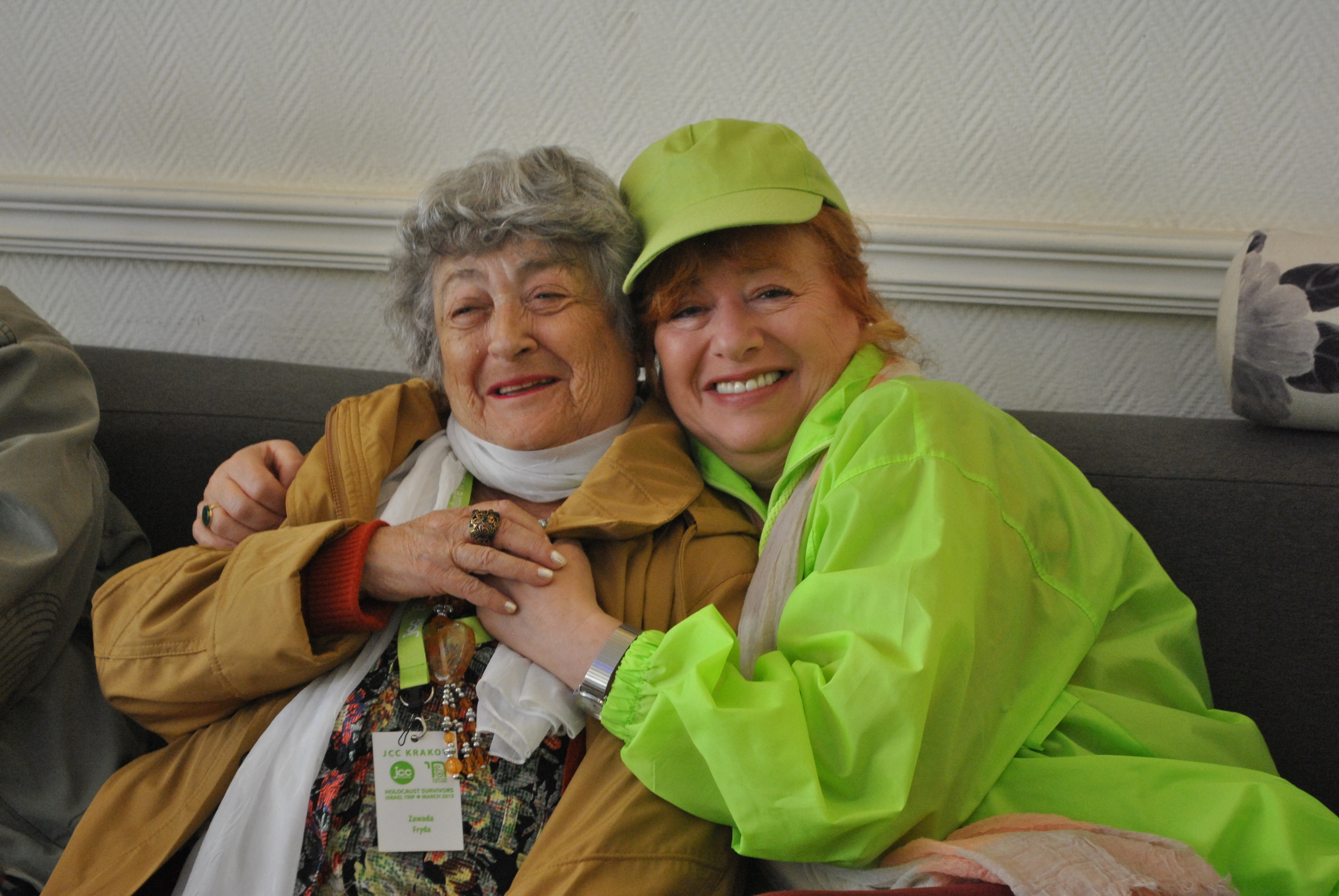 Frida and Małgosia, the JCC Krakow Senior Club Coordinator tired but happy after the week long visit.