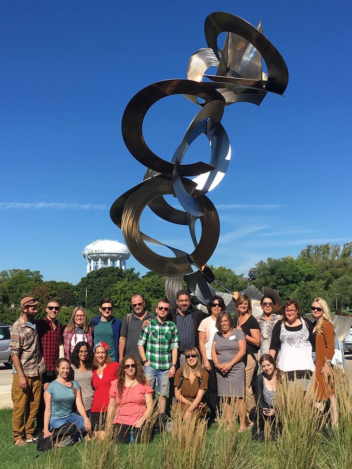 Adam-Adamah participants in front of the Harry & Rose Samson Family Jewish Community Center in Milwaukee