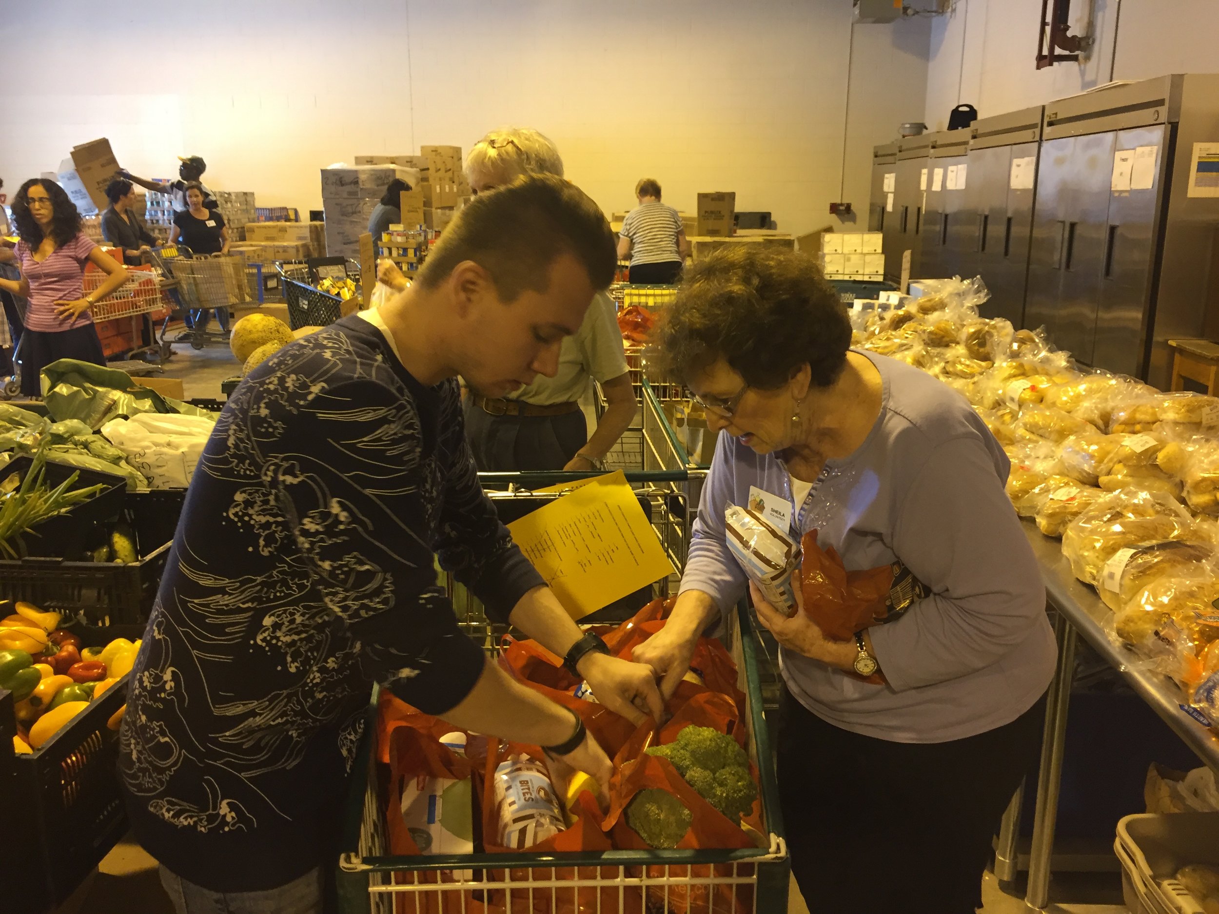 Volunteering at the Jewish Community Food Pantry in Milwaukee.