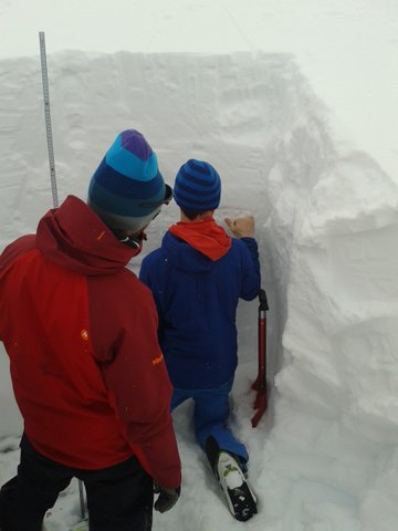Examining the layers in the snowpack