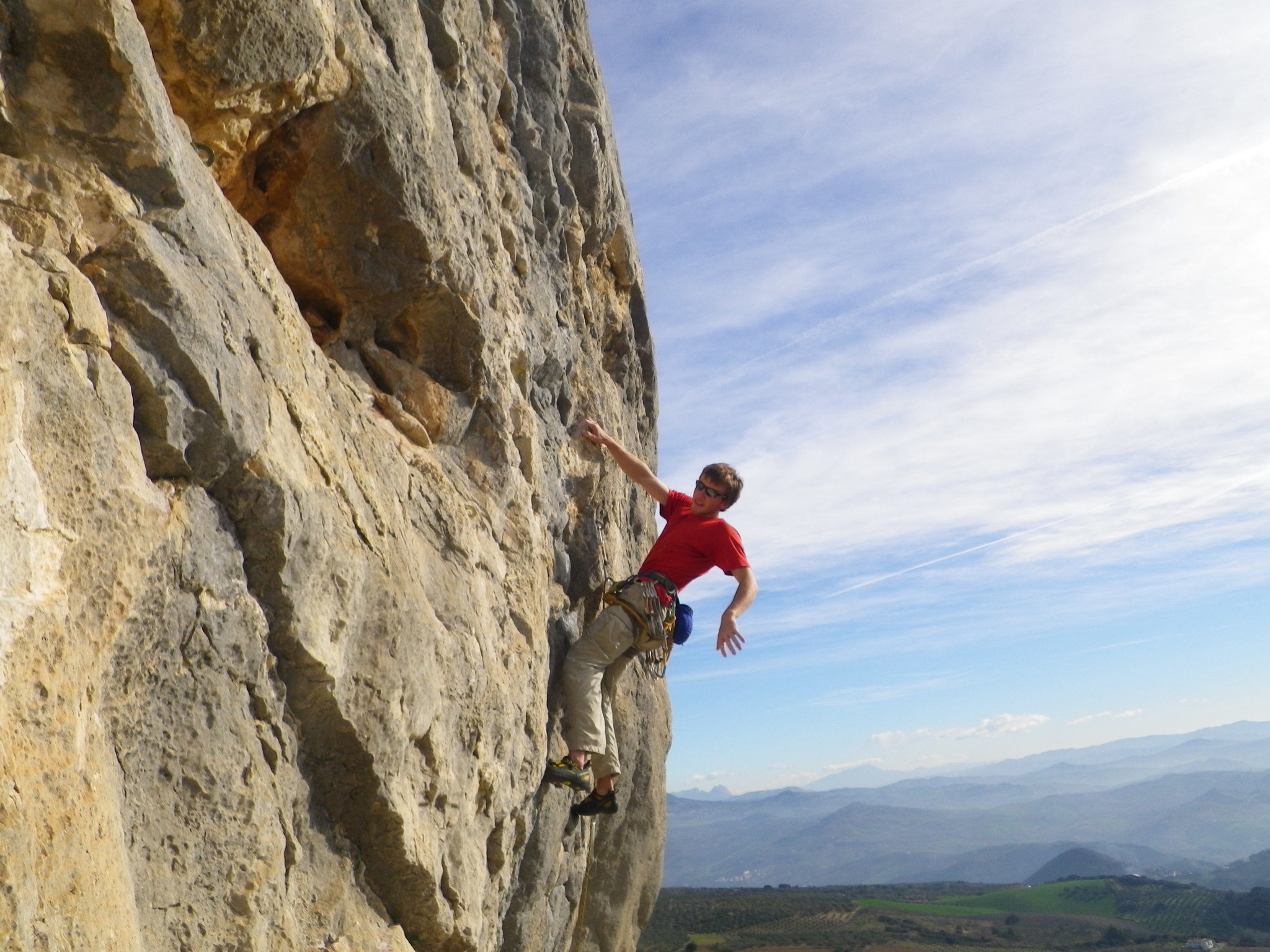 Chris Moore taking a rest on La Gimnasta F6c+, Sector Serena