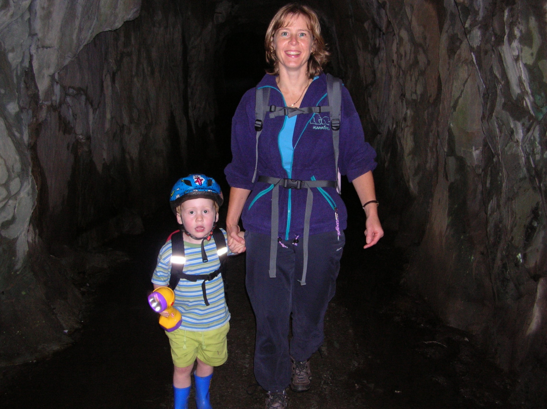 Exploring Cathedral Quarry with Sam, 2005