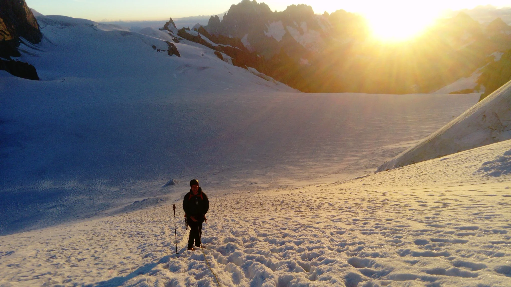 At the Col du Midi, on the way up Mont Blanc du Tacul