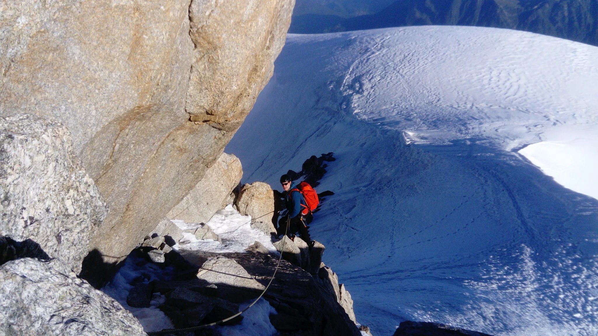 The summit rocks on Mont Blanc du Tacul