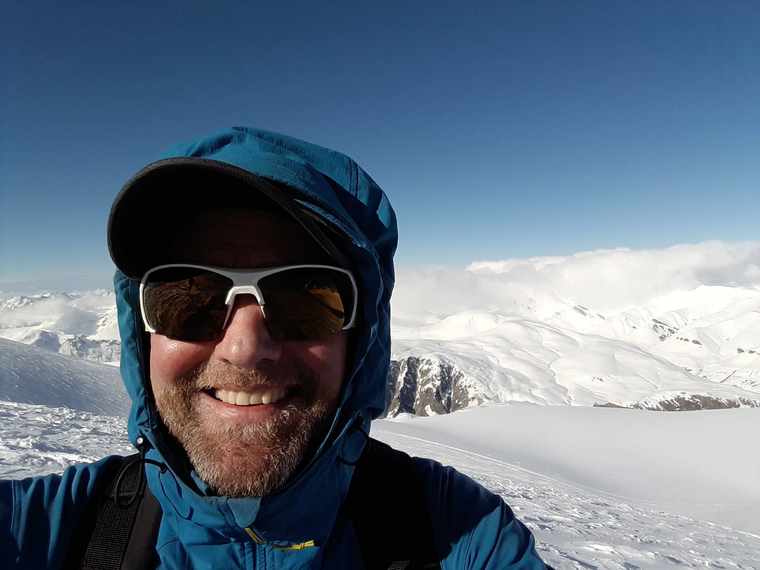 Me on the Glacier de la Girose, looking towards the Plateau d'Emparis