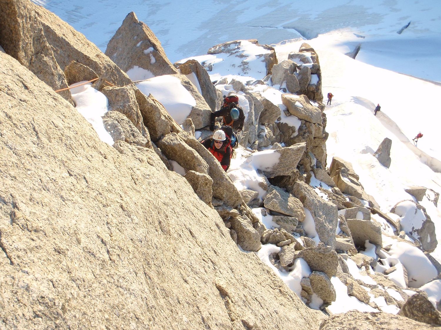 Climbing on the Tete Blanche from the Trient plateau 