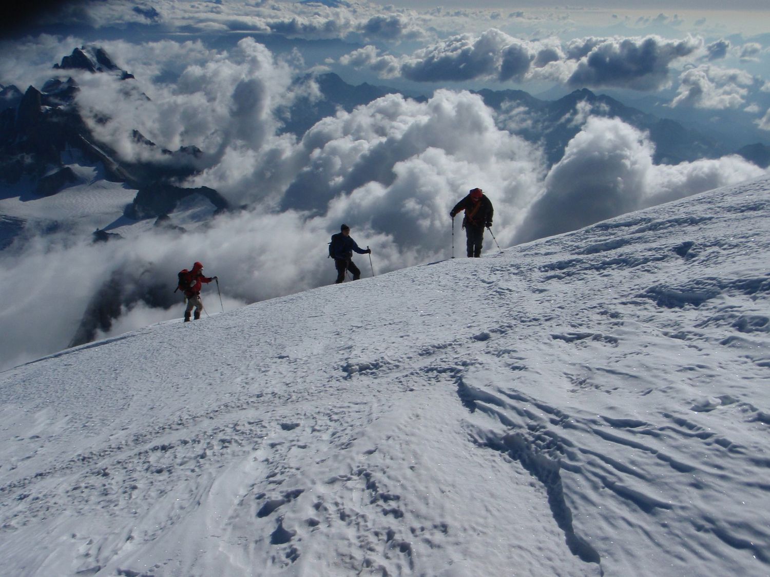  Looking towards Italy on the approach to the summit of Mont Blanc 