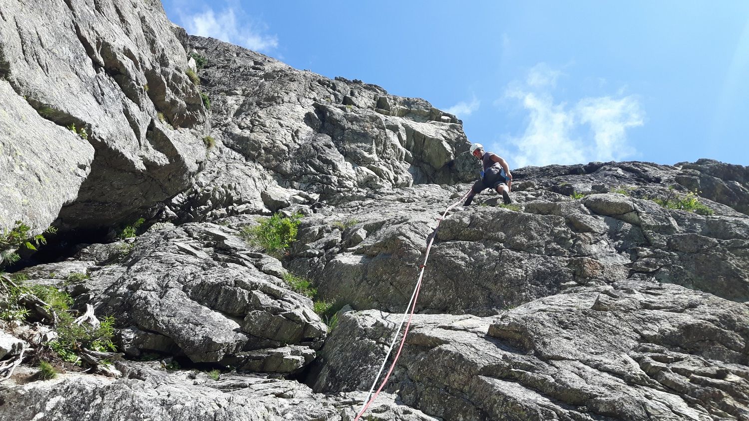  Rock climbing above the Barrage d’Emosson, France 