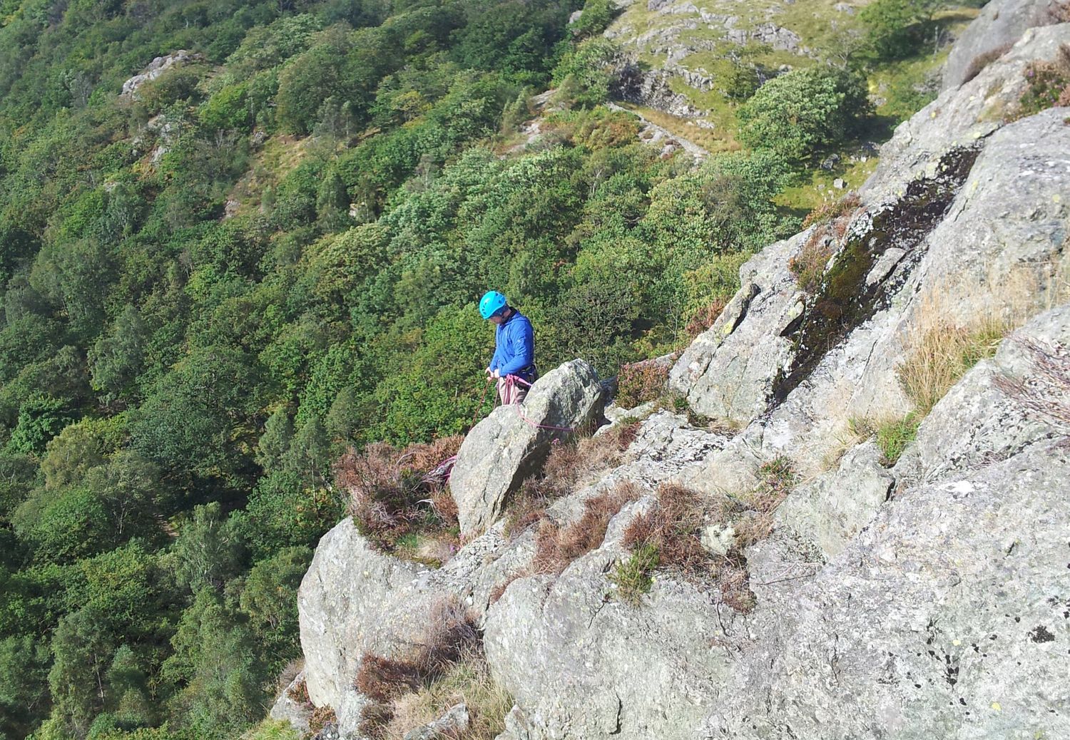  Belaying on a multi pitch climb in the Lake District - Chris Ensoll Mountain Guide 