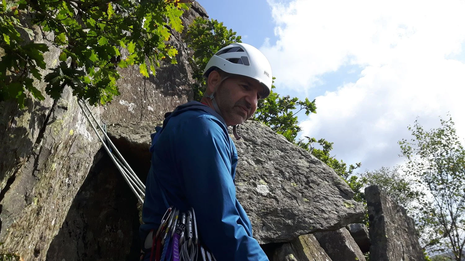 John belaying for his sons during two days of guiding in August 2018