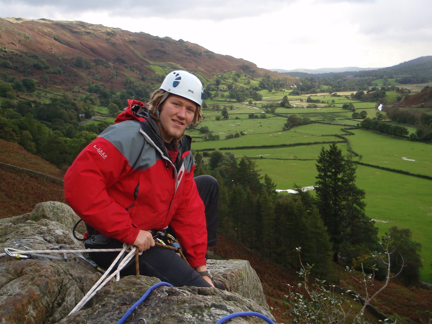  Belaying at the top of a route on a Rock Climbing Instructor course - Chris Ensoll Mountain Guide 
