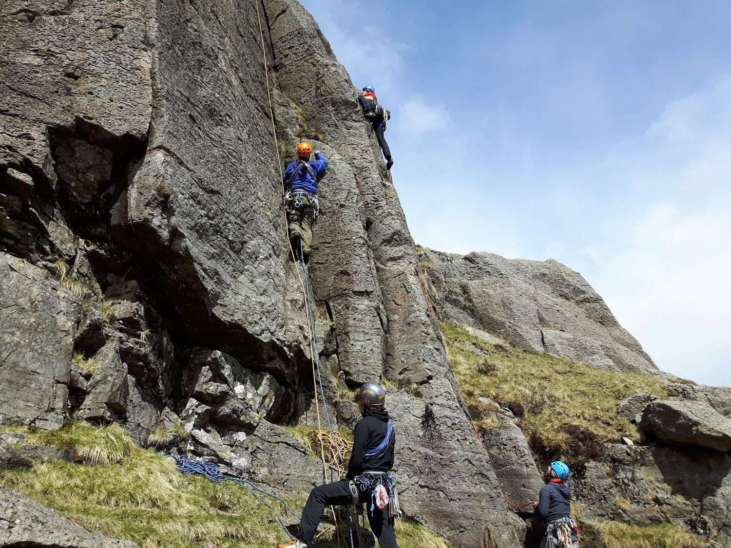  Lead climbing on a Rock Climbing Instructor course - Chris Ensoll Mountain Guide 